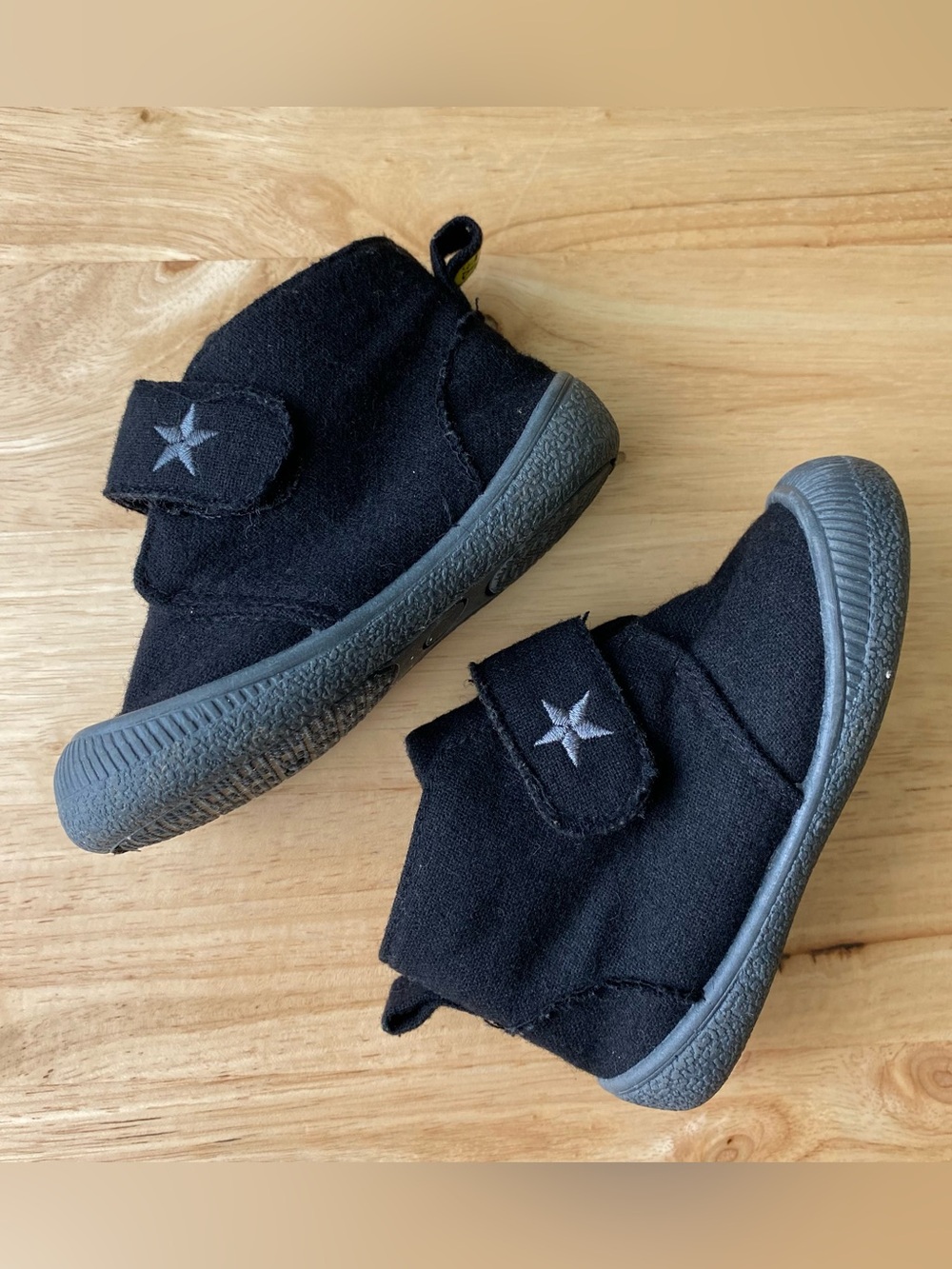 Kids Black first steps barefoot kids shoe with Velcro Strap size 4